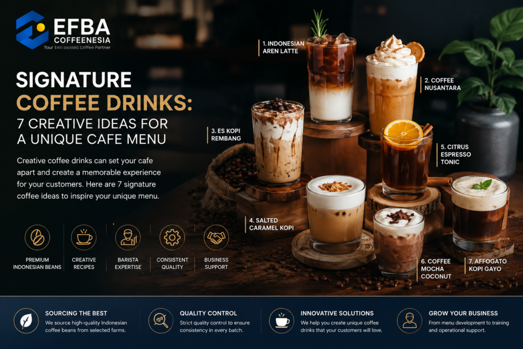 Signature coffee drinks for a unique cafe menu