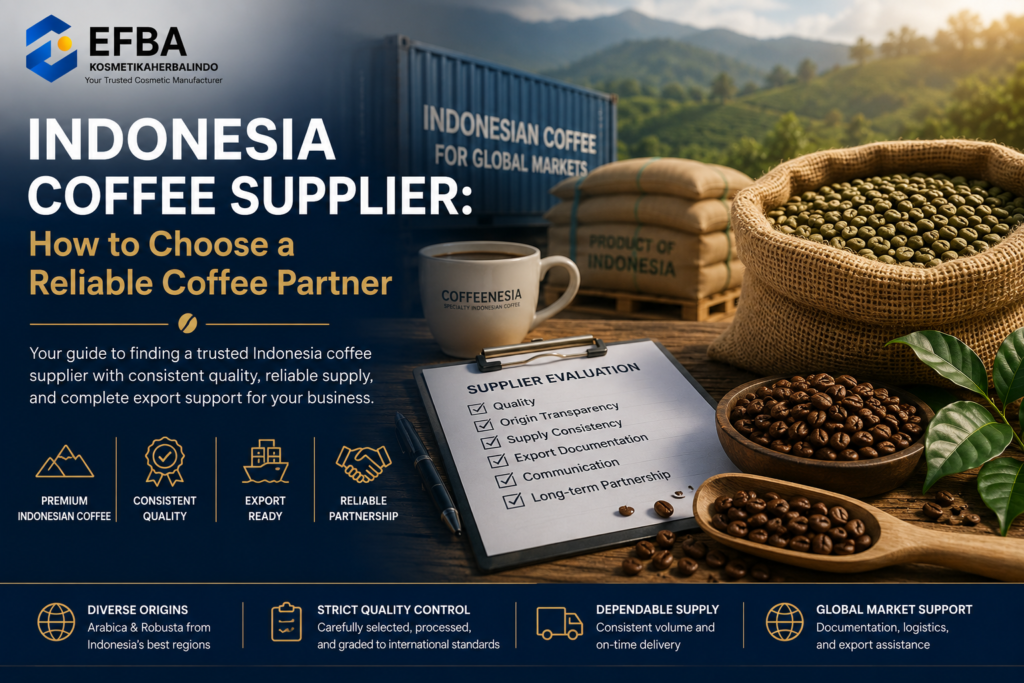 Indonesia Coffee Supplier for reliable coffee sourcing and global export